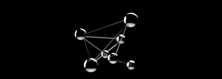 A chrome molecule model